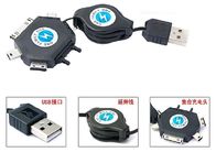 6 dans 1 câble d'extension d'USB cable/USB/connecteur de remplissage escamotables USB cable/USB de puissance