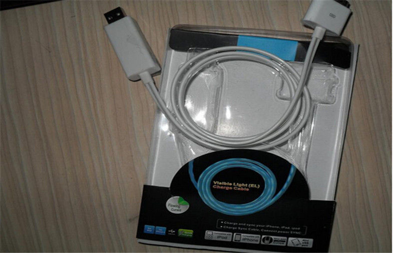 L'EL électro-luminescent de produits de mode allument le câble micro d'Usb, longueur de 80 - de 90cm